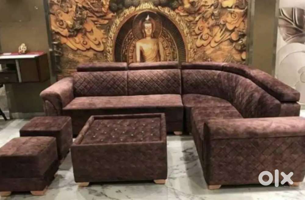 LUXURY L TYPE HEAD REST MODEL IN DIAMOND STRECHING MODEL SOFA SET