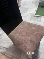wooden table with glass top