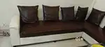 L Shaped 6 seater sofa with 2 puffies