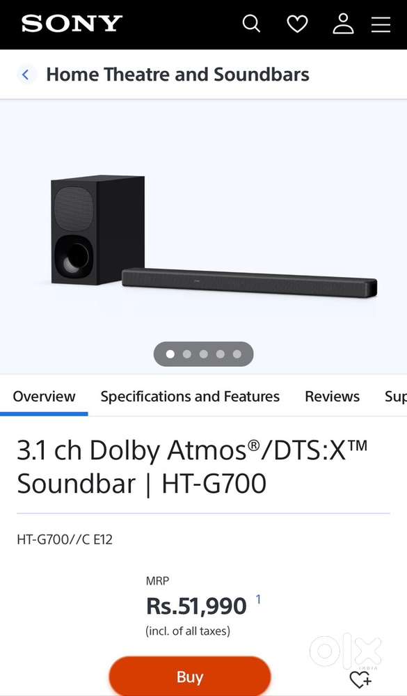 Sony HT-G700 3.1 ch Dolby Atmos Soundbar for Sale