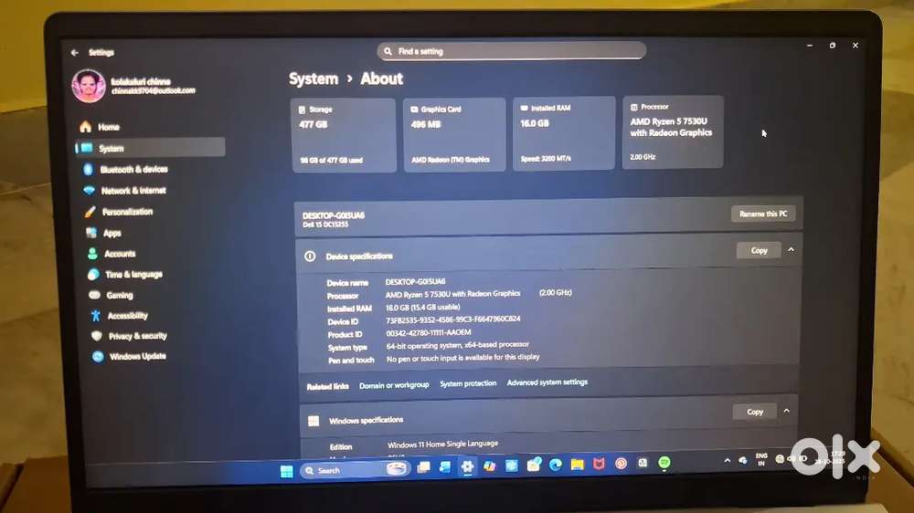 Dell 15 DC15255 Laptop New 7 days
