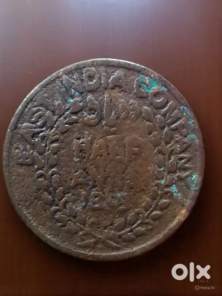 1835 East India Company copper Half Anna.