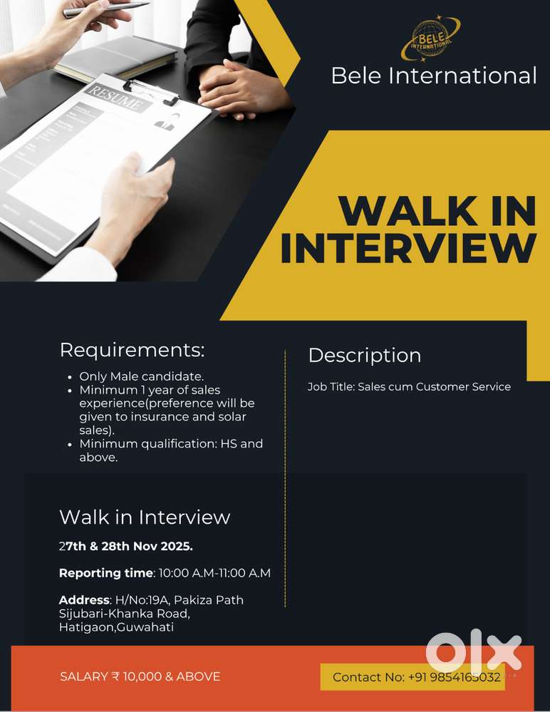 Sales Cum Customer Service