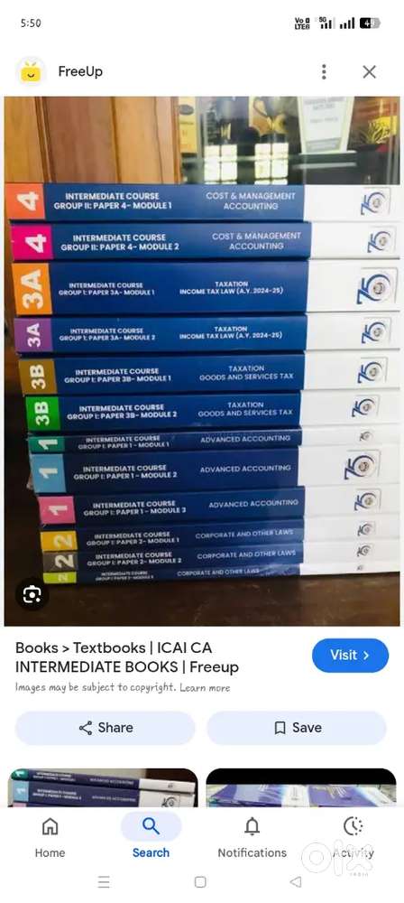 ICAI Intermediate Books 2025 – Unused Set – ₹10,000 Fixed