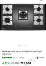 Hindware Aster 5 burner  gas stove