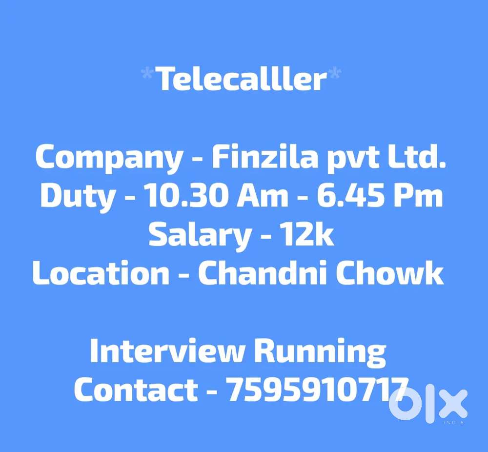 Telecalller For Back office