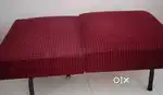 Heavy duty folding sofa two seater