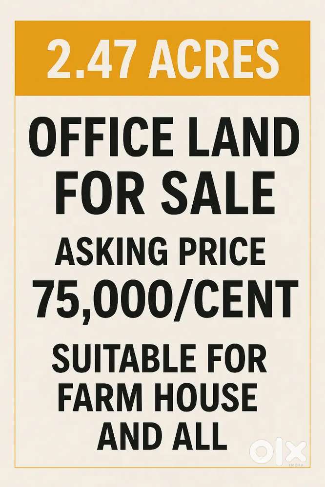 2.47acres land for sale @ 75,000/cent