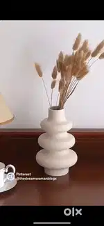Off white ceramic vases