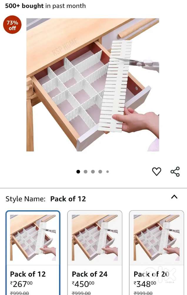 Drawer divider storage organiser