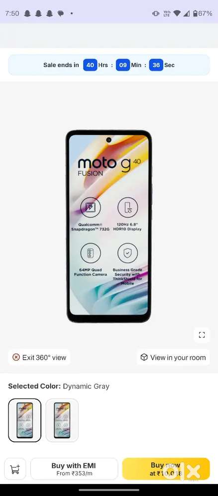 MOTOROLA G40 fusion