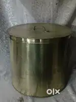 Antique pure brass solid heavy big rice container for approx for 30 kg
