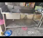 Stainless steel kitchen table with sink for sale