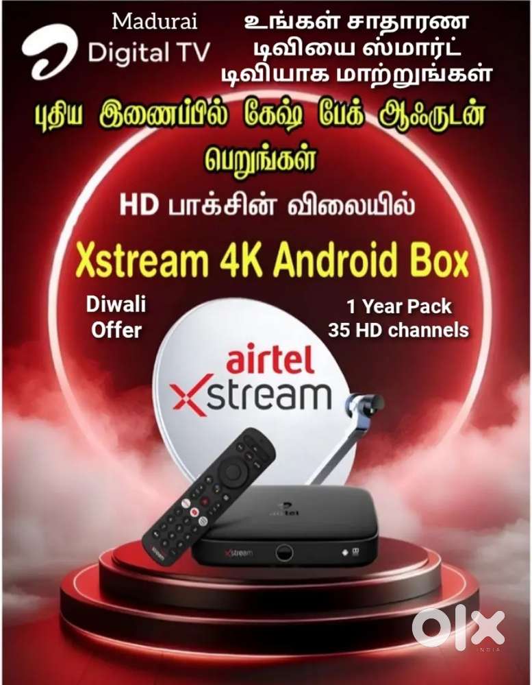 AIRTEL XSTREAM 4K ANDROID SETTOP BOX WITH 1 YEAR PLAN ! DIWALI OFFER !