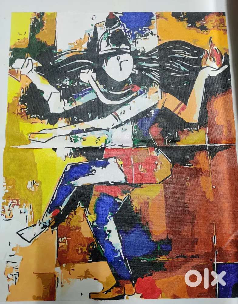 Shiva painting for home decor with frame
