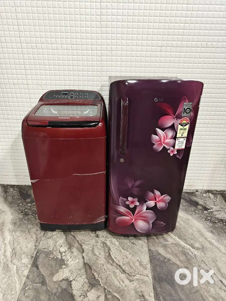 Id 5512 Lg single door and Samsung topload washing machine