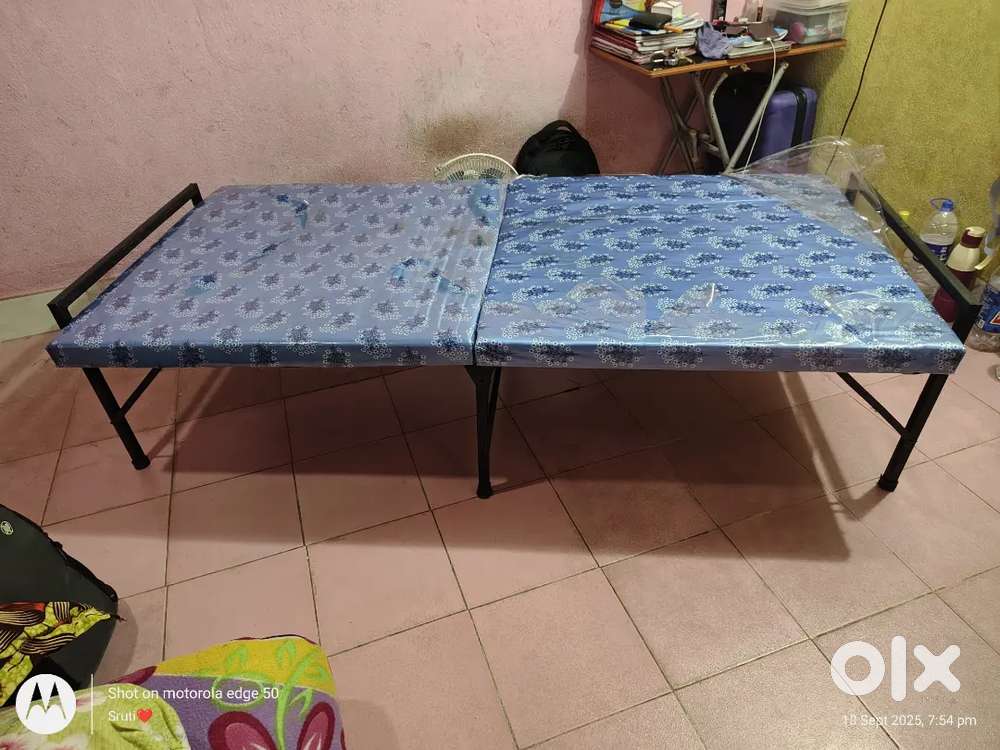 Single Folding Bed with Mattress