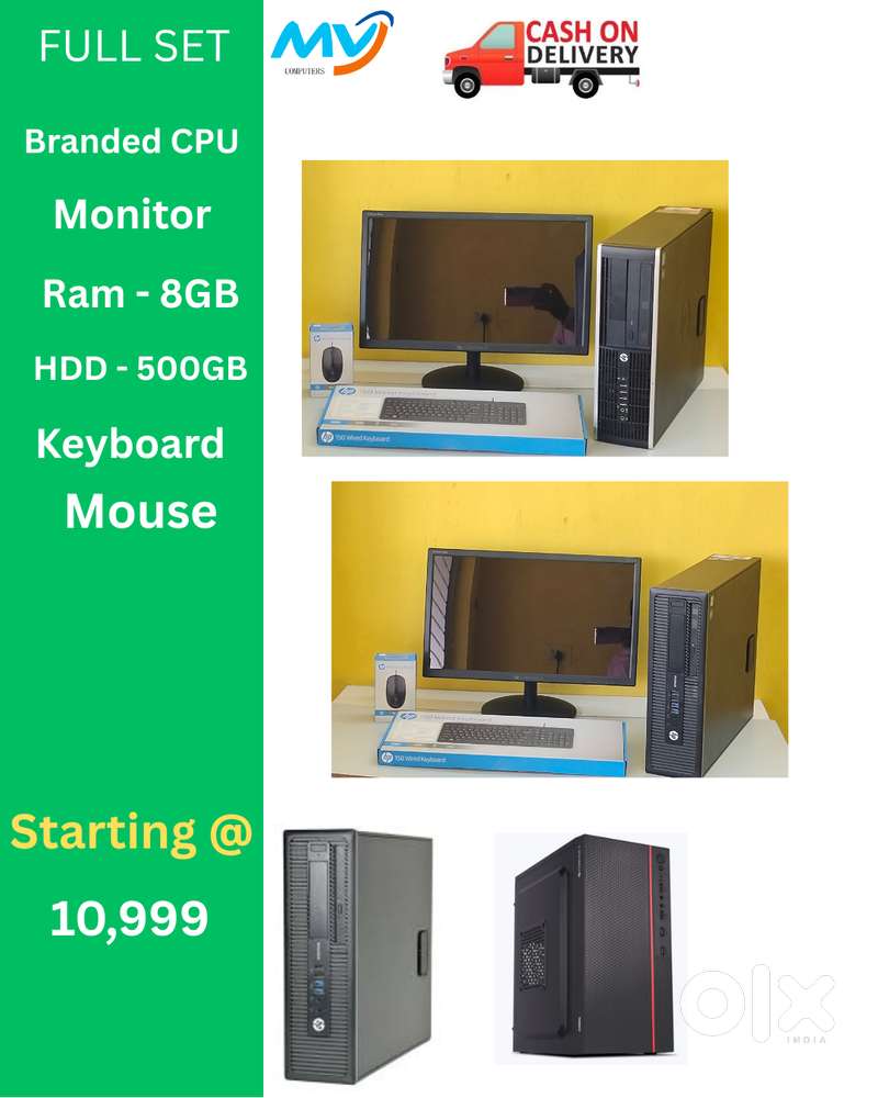 Ram - 8GB DDR3  Hard Disk - 500GB  All Basic Software Loaded  MS Offi