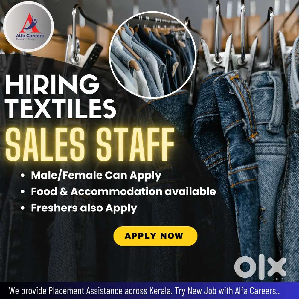 Sales Staff Vacancies in Clothing Stores-Calicut