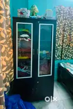 Bed and wardrobe or cupbord and router and mirror