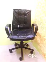 Two Black Leather Chair For Sale