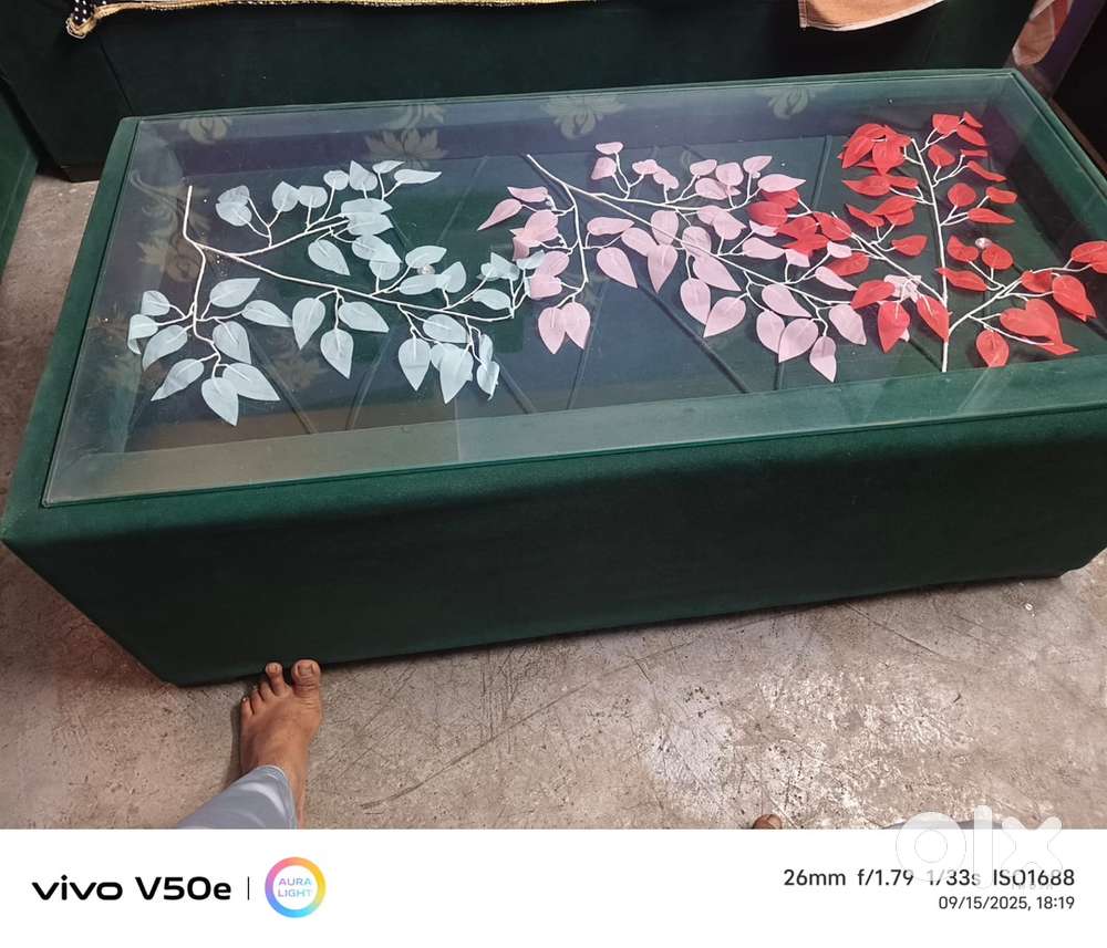 5 Seater Sofa Set with Glass Table