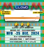 NEW LLOYD 1.5 TON 3 STAR INVERTER SPLIT AC