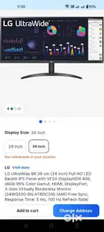 LG UltraWide monitor 34 inch