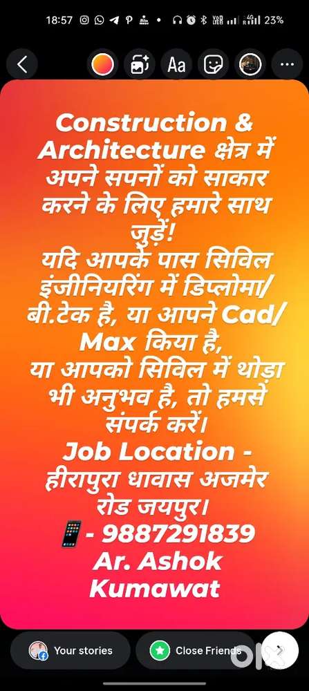 Civil engineering and architecture office job