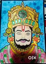 Handmade khatu shyam ji panting - A4 Size