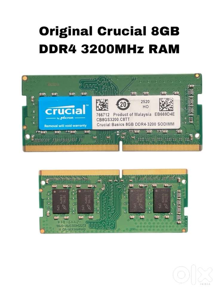 Crucial 8GB DDR4 3200MHz Laptop RAM  Unused  Bill & Warranty