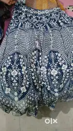 Net ka lehenga choli with dupatta blue colour