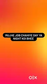 Mujhe Job chahiye night ya day dono chalega