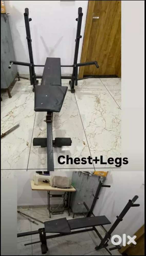 Gym set 100kg with rods and bench