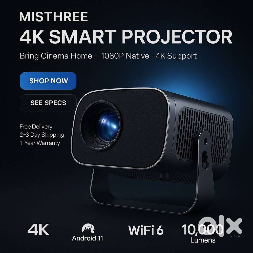Misthree Ultra HD 4K Smart Projector  Professional