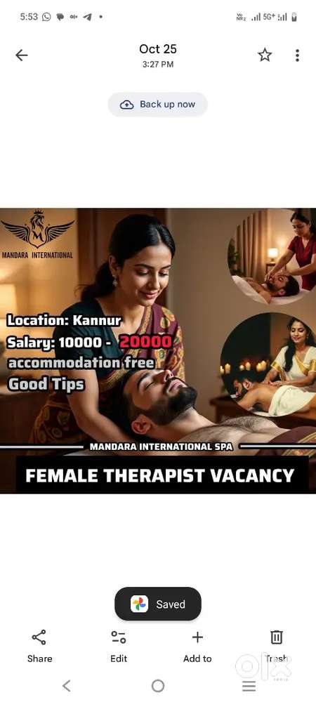 Therapist vacancy for ladies