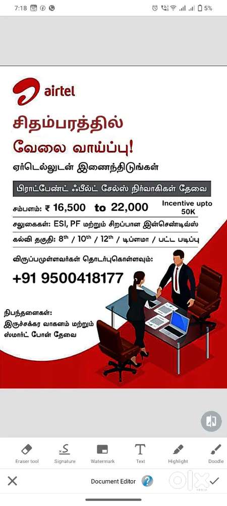 Airtel Fiber sales Executive