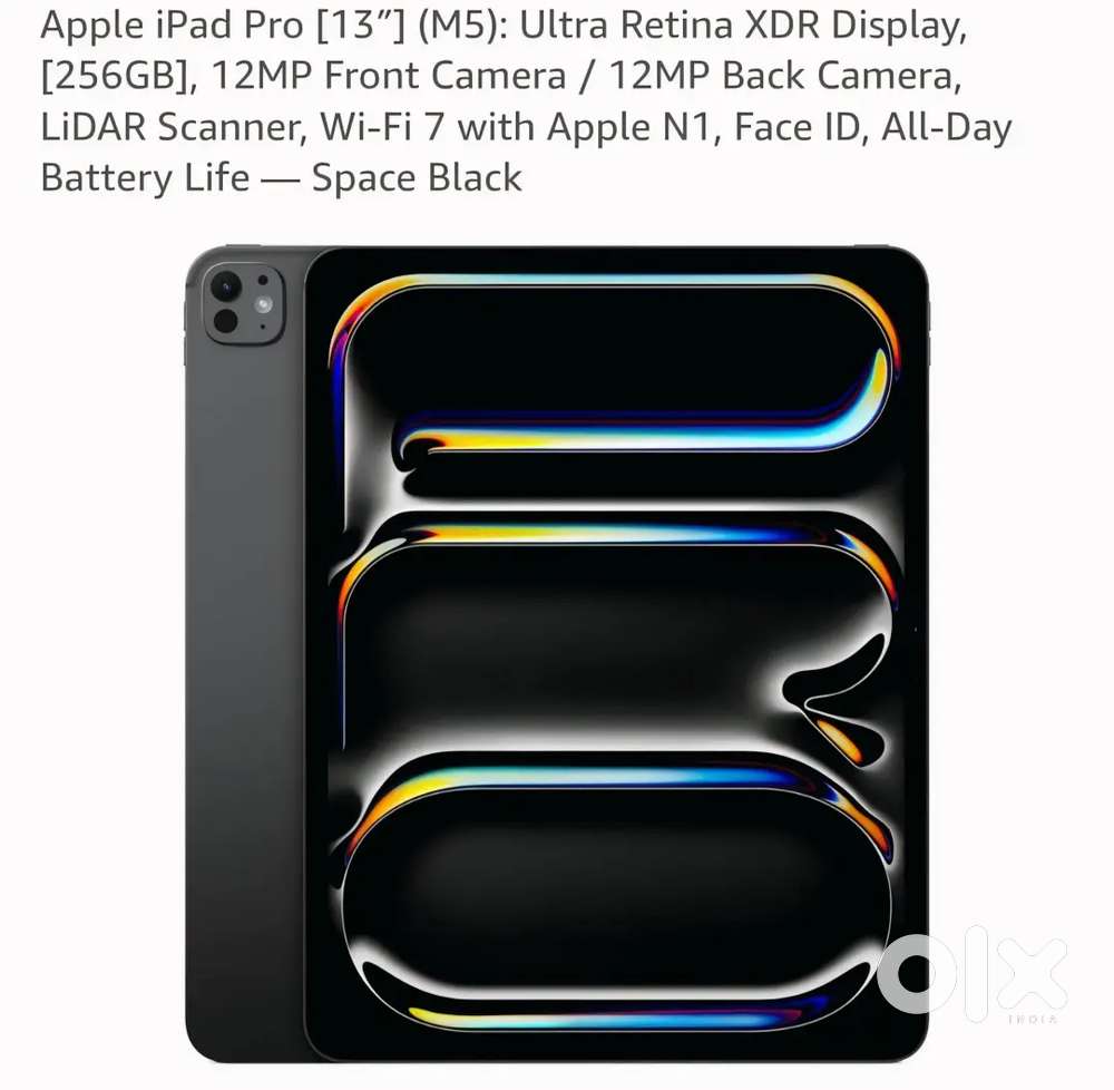 Ipad pro m5 13inch 256gb wifi space black model with temperglass, case