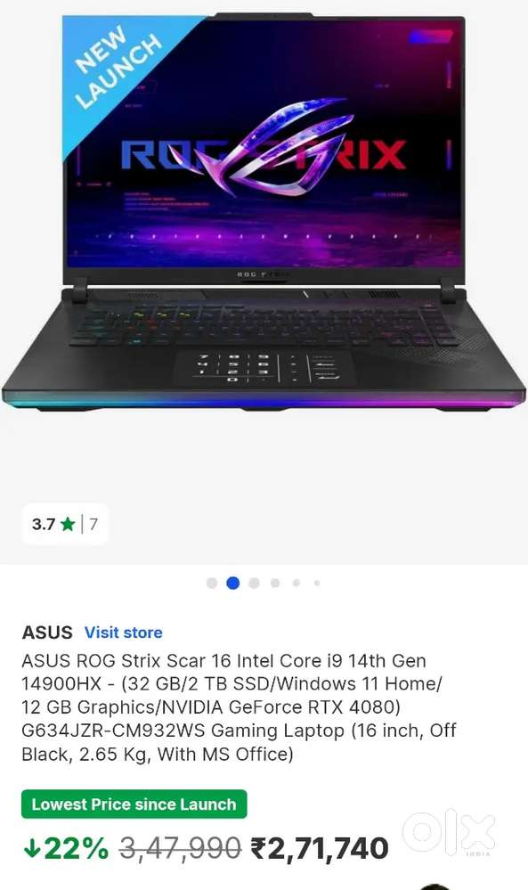 ASUS ROG Strix Scar 16 Intel Core i9 14th Gen 14900HX, 32GB Ram