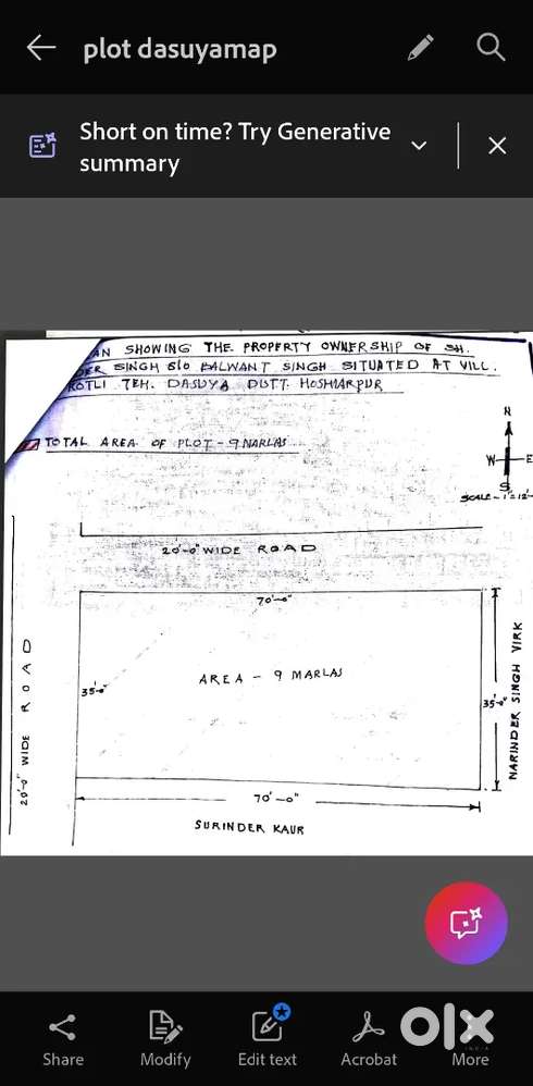 9 marla plot for sale