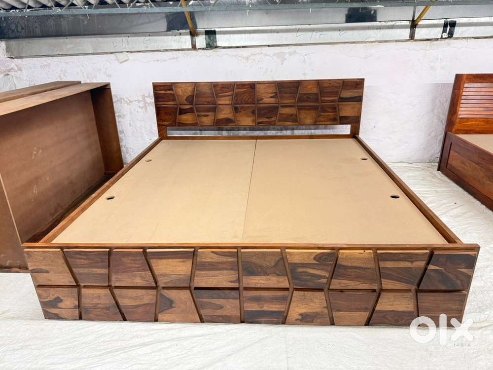 Home Edgez : Honken King Size Sheesham wood Bed with Box Storage Sale.