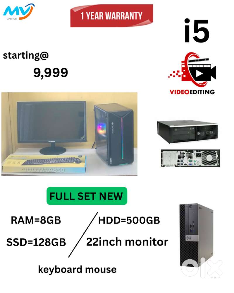 Hard Disk - 500GB  SSD - 256GB  Cash on home delivery  1 - Year Replac