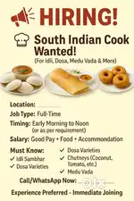 South Indian Food Cook, Like Idli Medu Wada Dosa