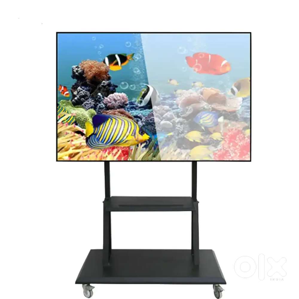 100kg Load capacity heavy Quality 42-75 TV Trolley floor stand