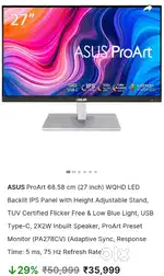 ASUS ProArt PA278CV - 27 Inch PC Screen - IPS Panel - 2560 x 1440