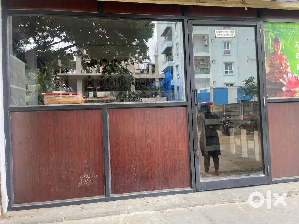Glass door and counter table