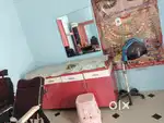 Bed and wardrobe