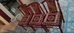 Wooden Dining table glass top