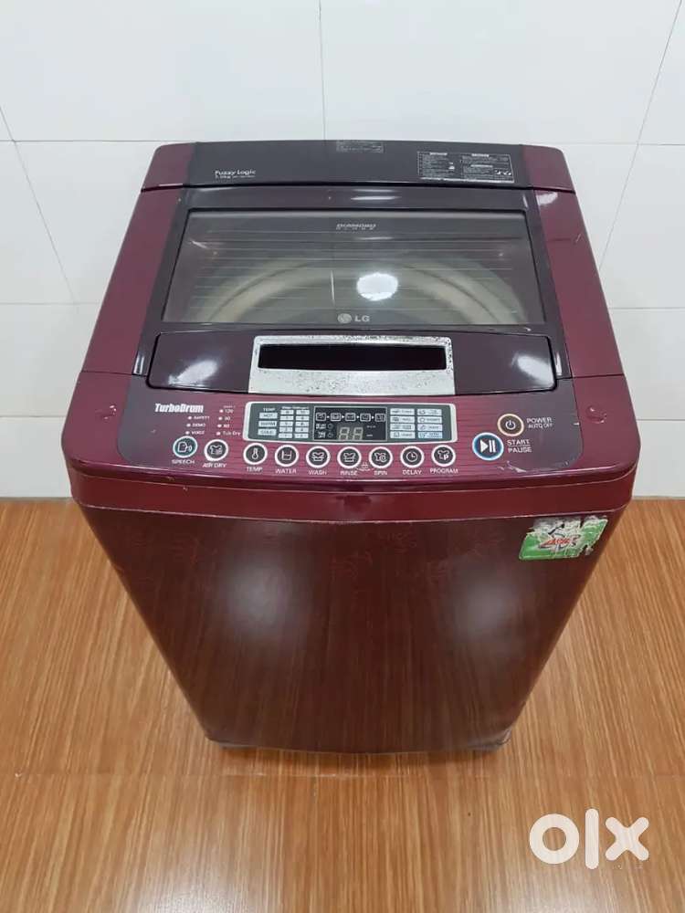 Maroon flower design top loaded fully loaded washing machine