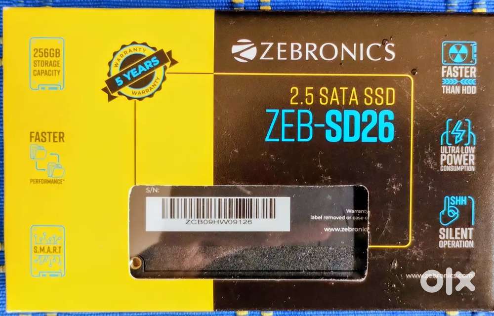Zebronics 256GB Sata SSD, Zebronics External Case & 2 Lapster Caddy